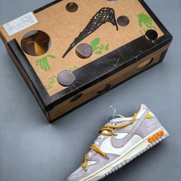 Nike Dunk OFF White Low "Grey-Yellow"