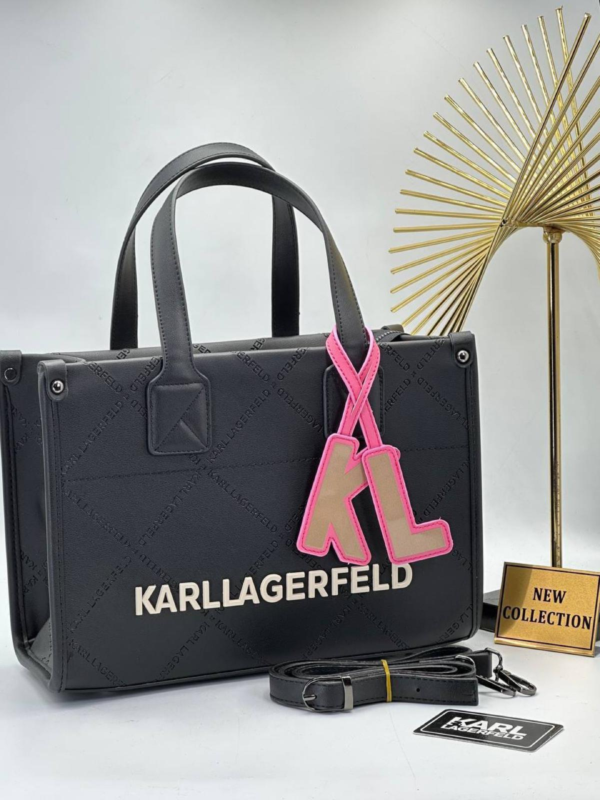 Torba Karl Lagerfeld K/SKUARE EMBOSSED TOTE BAG "Black - White" - Slika 2