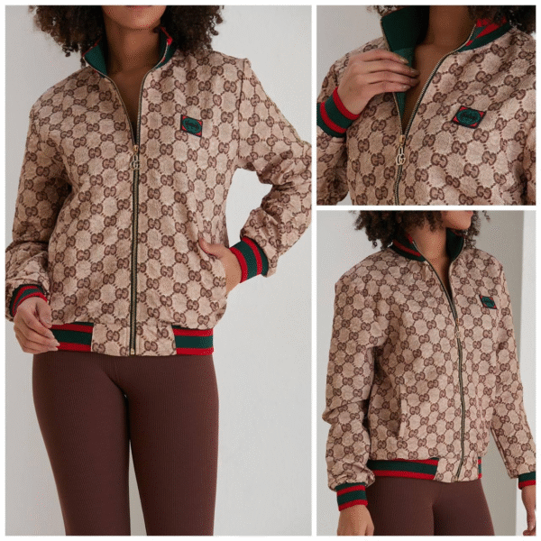 Tanka Jakna Gucci "Light Brown - Red, Green"
