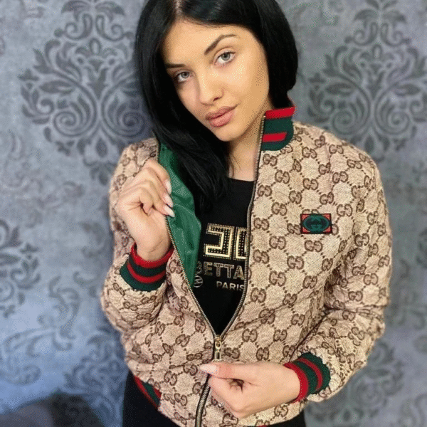 Tanka Jakna Gucci "Light Brown - Red, Green"