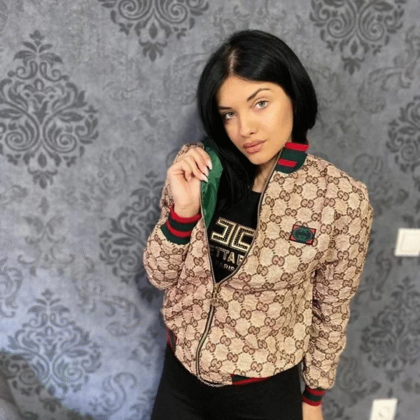 Tanka Jakna Gucci "Light Brown - Red, Green"