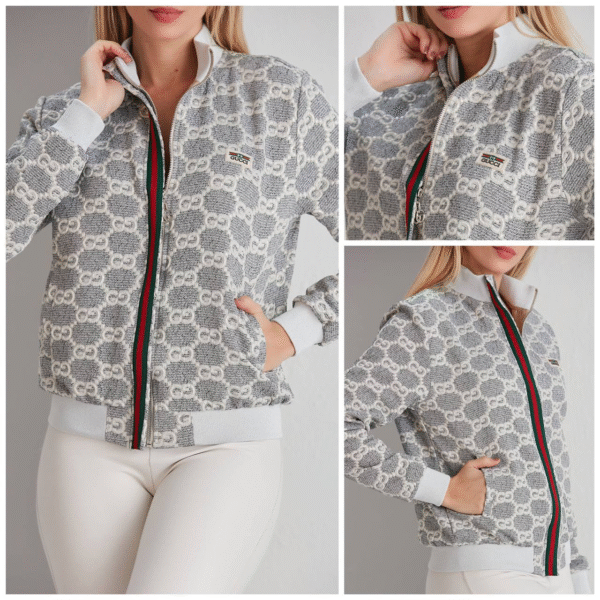 Tanka Jakna Gucci "White, Grey - Red, Green"