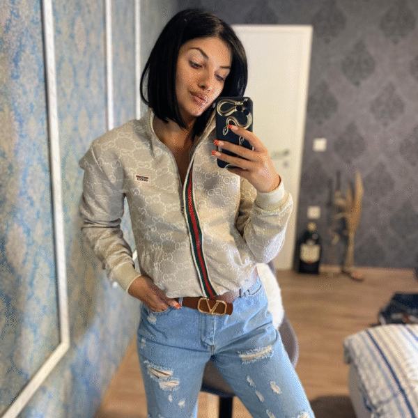 Tanka Jakna Gucci "White - Red, Green" - small logo