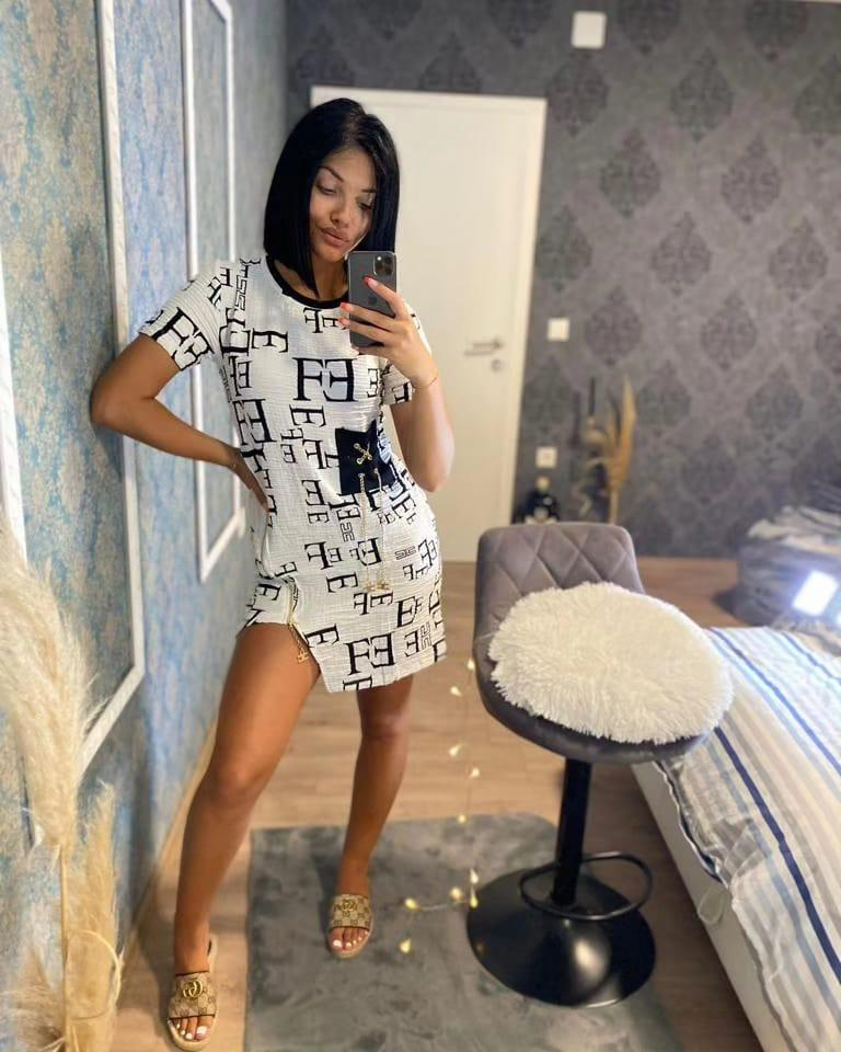 Haljina Elisabetta Franchi "White - Golden" - Slika 2