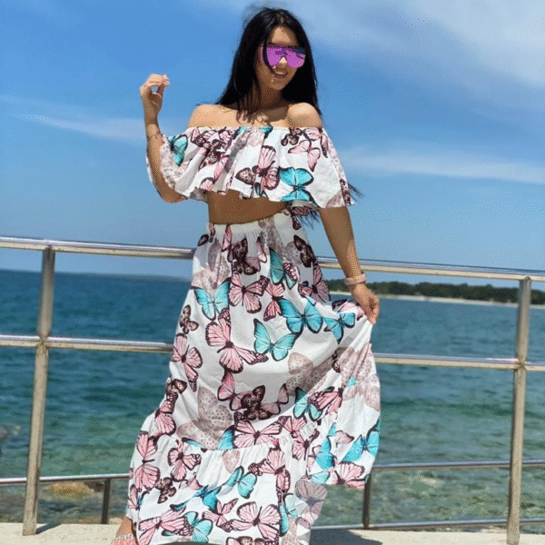 Haljina Butterfly "White, Pink, Blue"