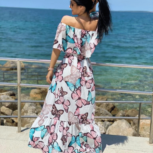 Haljina Butterfly "White, Pink, Blue"