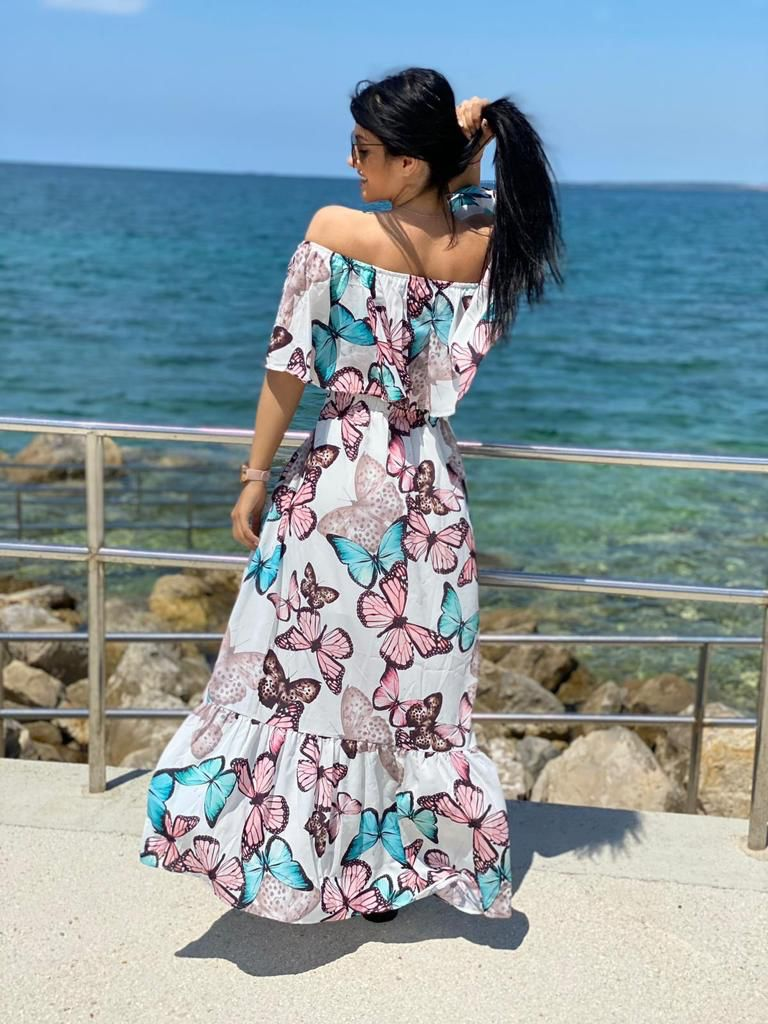 Haljina Butterfly "White, Pink, Blue" - Slika 2