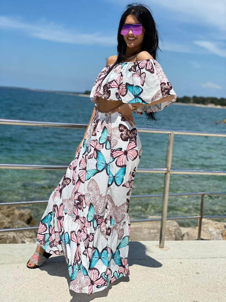 Haljina Butterfly "White, Pink, Blue" - Slika 3