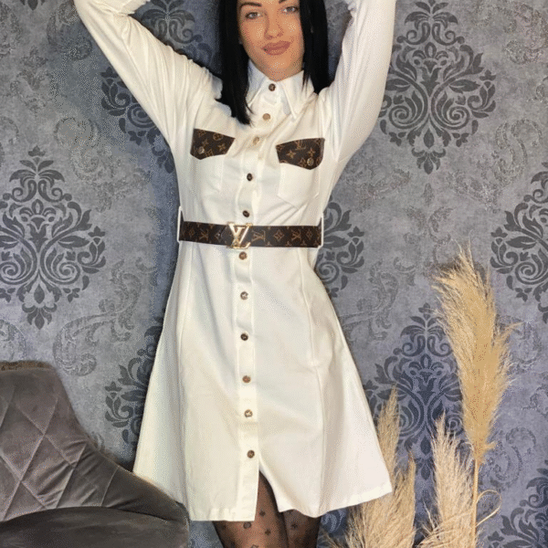 Haljina Louis Vuitton Paris "White, Brown" + Remen Gratis