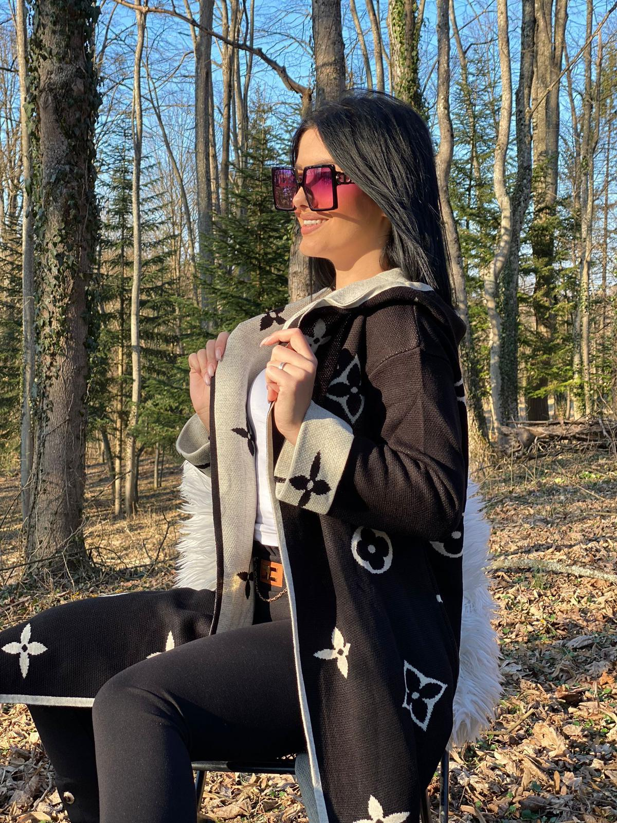 Kardigan Louis Vuitton "Black - White" - Slika 4