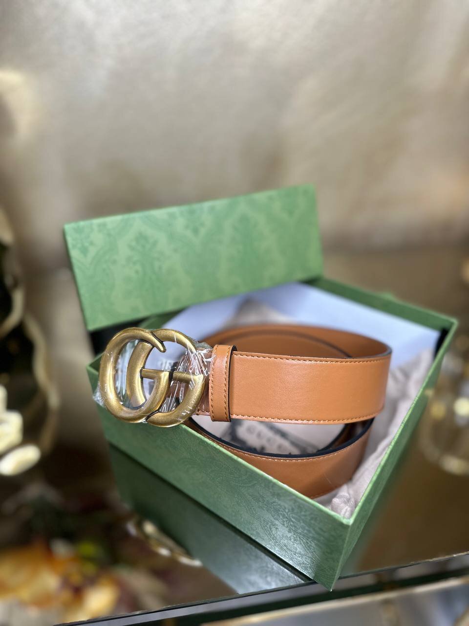 Gucci Tan Leather GG Buckle Slim Waist - Slika 2