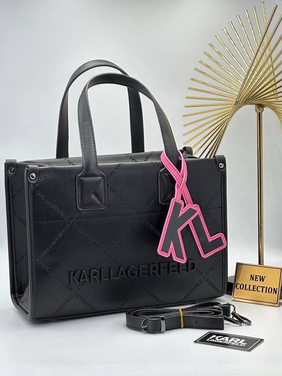 Torba Karl Lagerfeld K/SKUARE EMBOSSED TOTE BAG "Black - White" - Slika 4