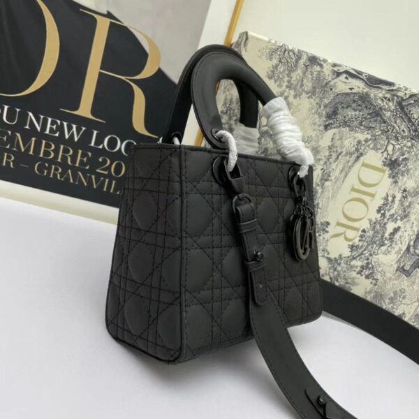 Christian Dior Black Ultra Matte Medium Lady Dior Bag