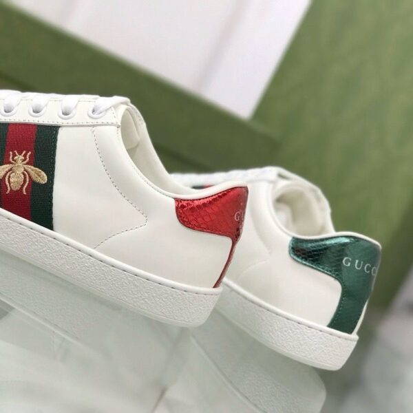 Gucci White Leather With Bee