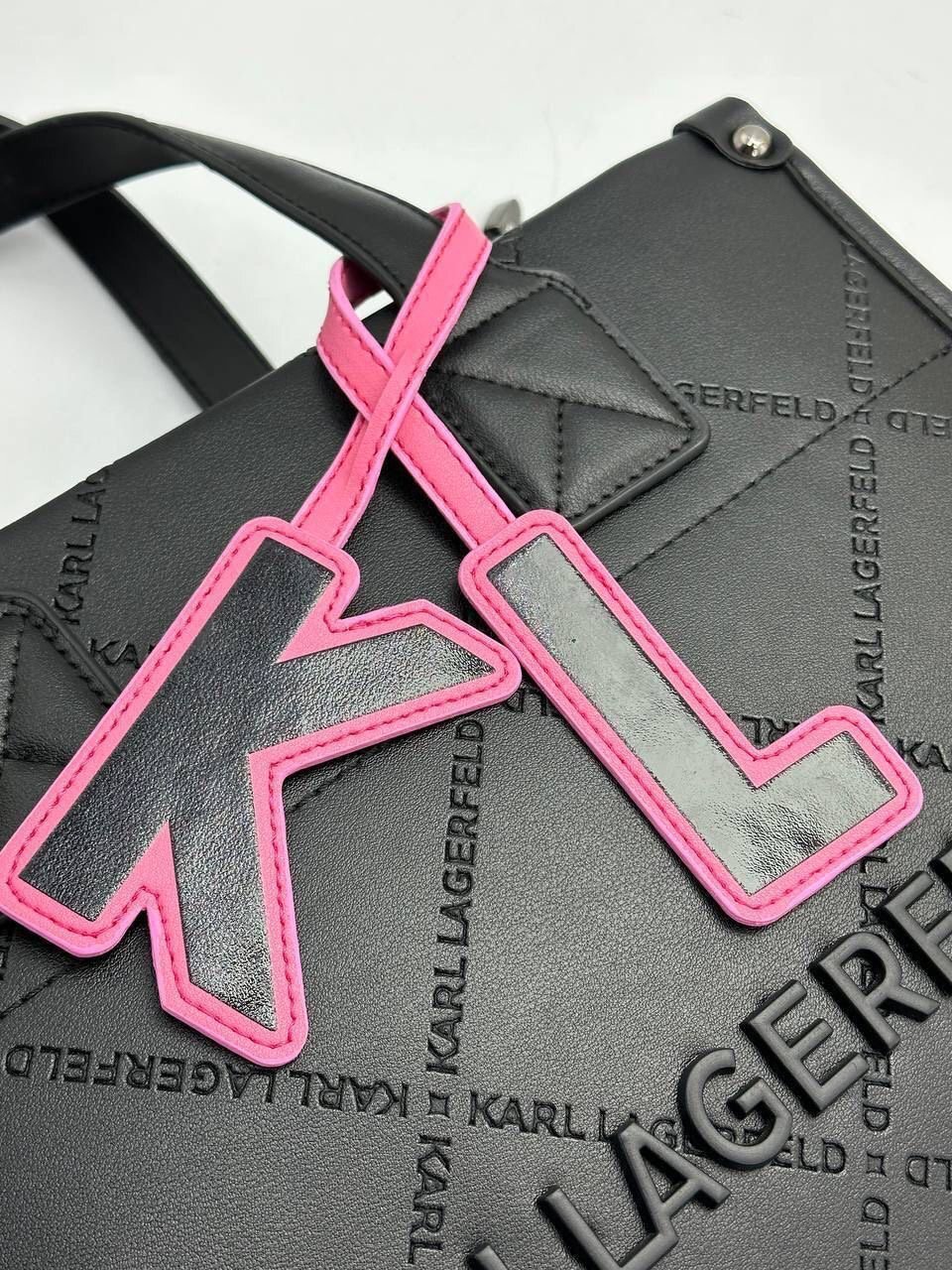 Torba Karl Lagerfeld K/SKUARE EMBOSSED TOTE BAG "Black - White" - Slika 3