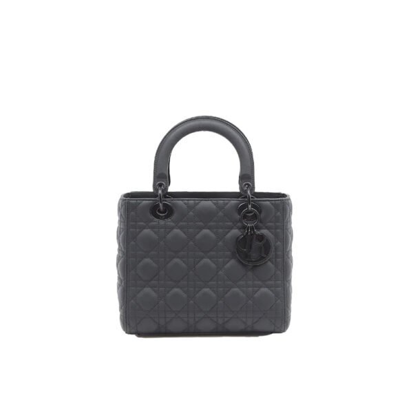 Christian Dior Black Ultra Matte Medium Lady Dior Bag