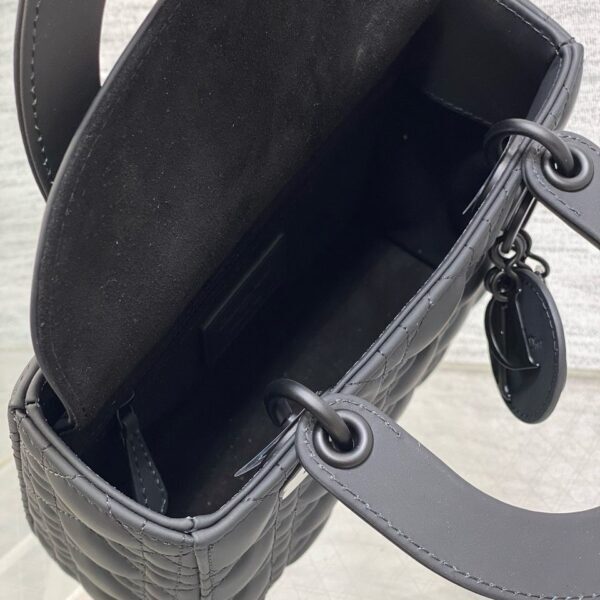 Christian Dior Black Ultra Matte Medium Lady Dior Bag