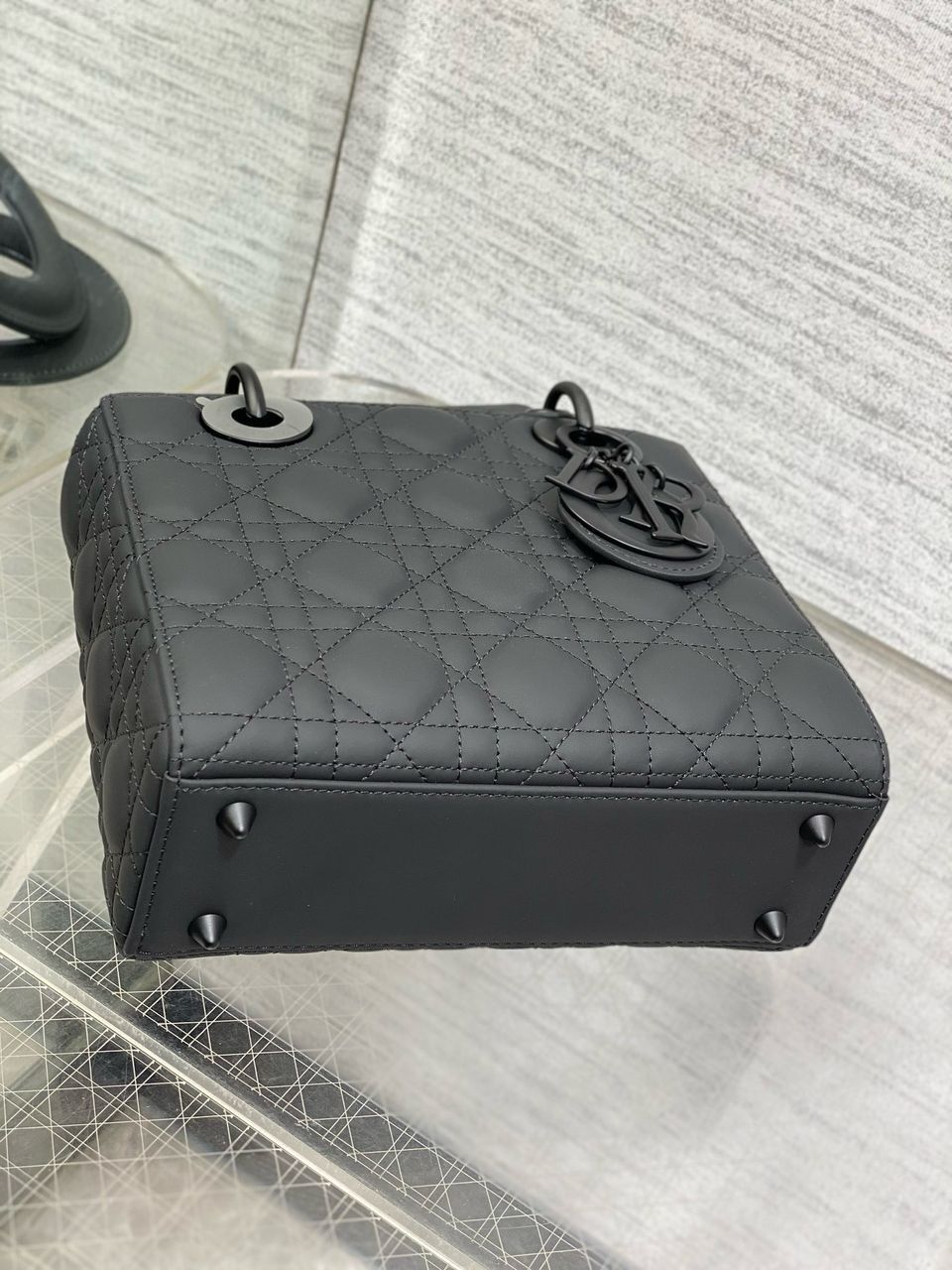 Christian Dior Black Ultra Matte Medium Lady Dior Bag - Slika 10