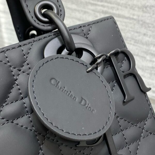 Christian Dior Black Ultra Matte Medium Lady Dior Bag