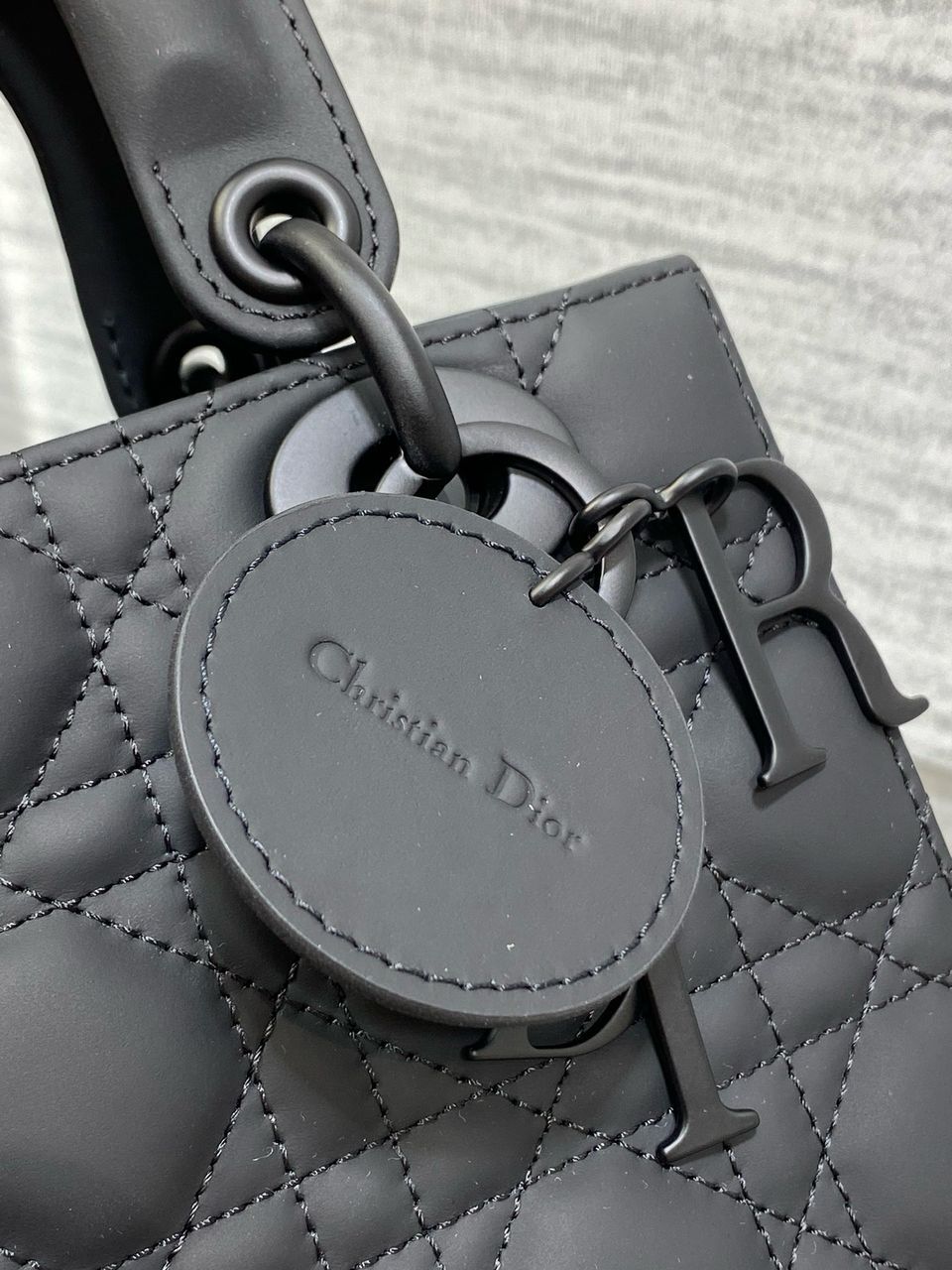 Christian Dior Black Ultra Matte Medium Lady Dior Bag - Slika 14