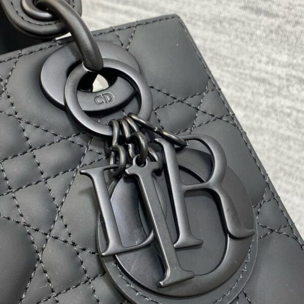 Christian Dior Black Ultra Matte Medium Lady Dior Bag
