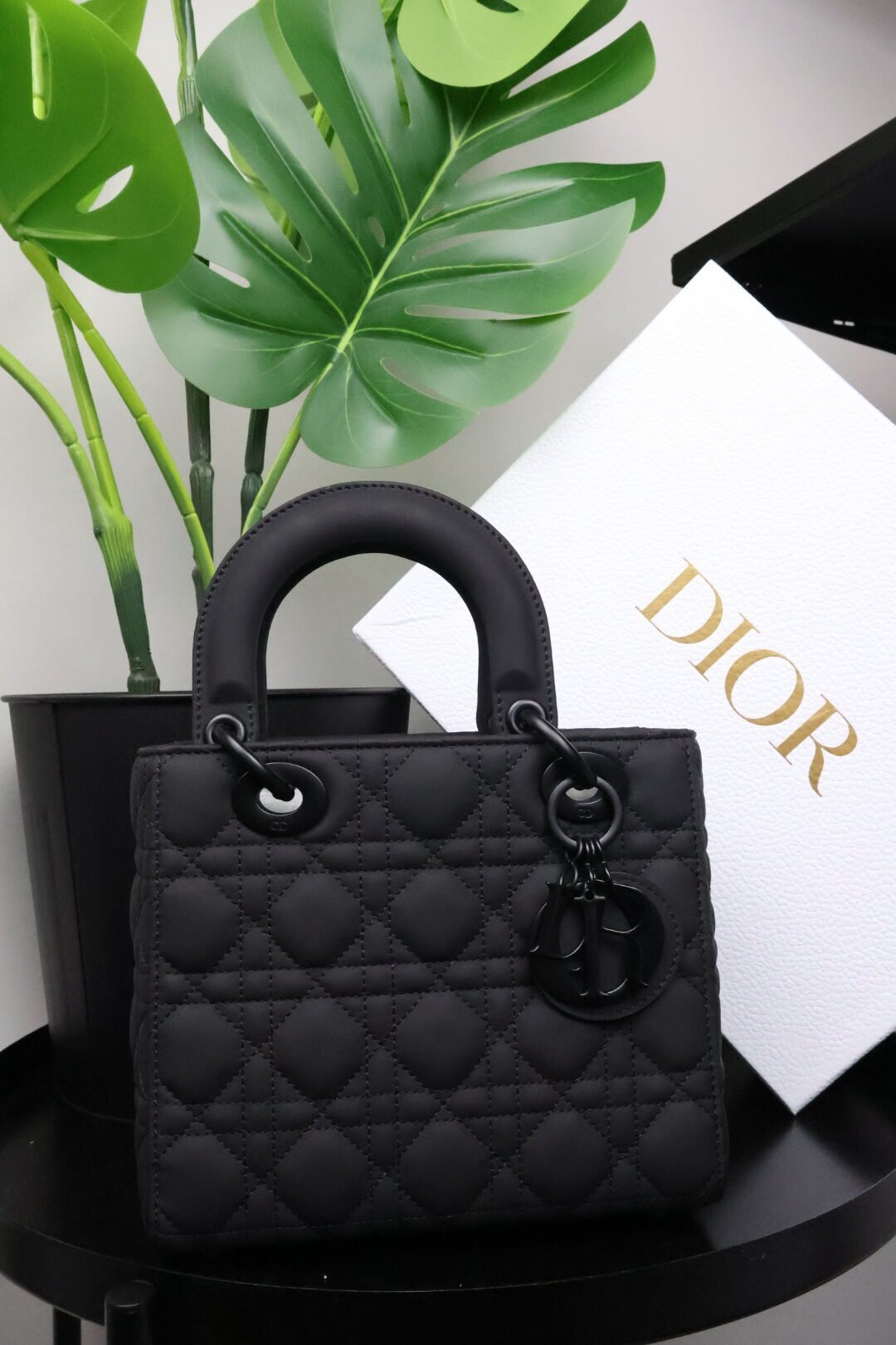 Christian Dior Black Ultra Matte Medium Lady Dior Bag - Slika 2