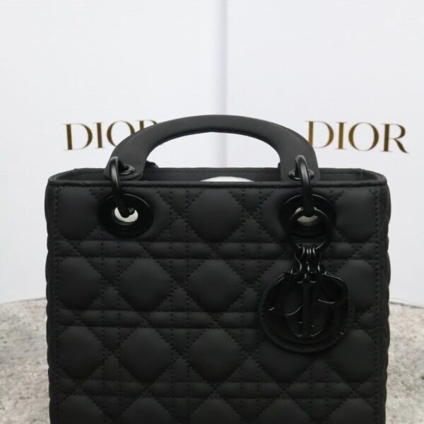 Christian Dior Black Ultra Matte Medium Lady Dior Bag