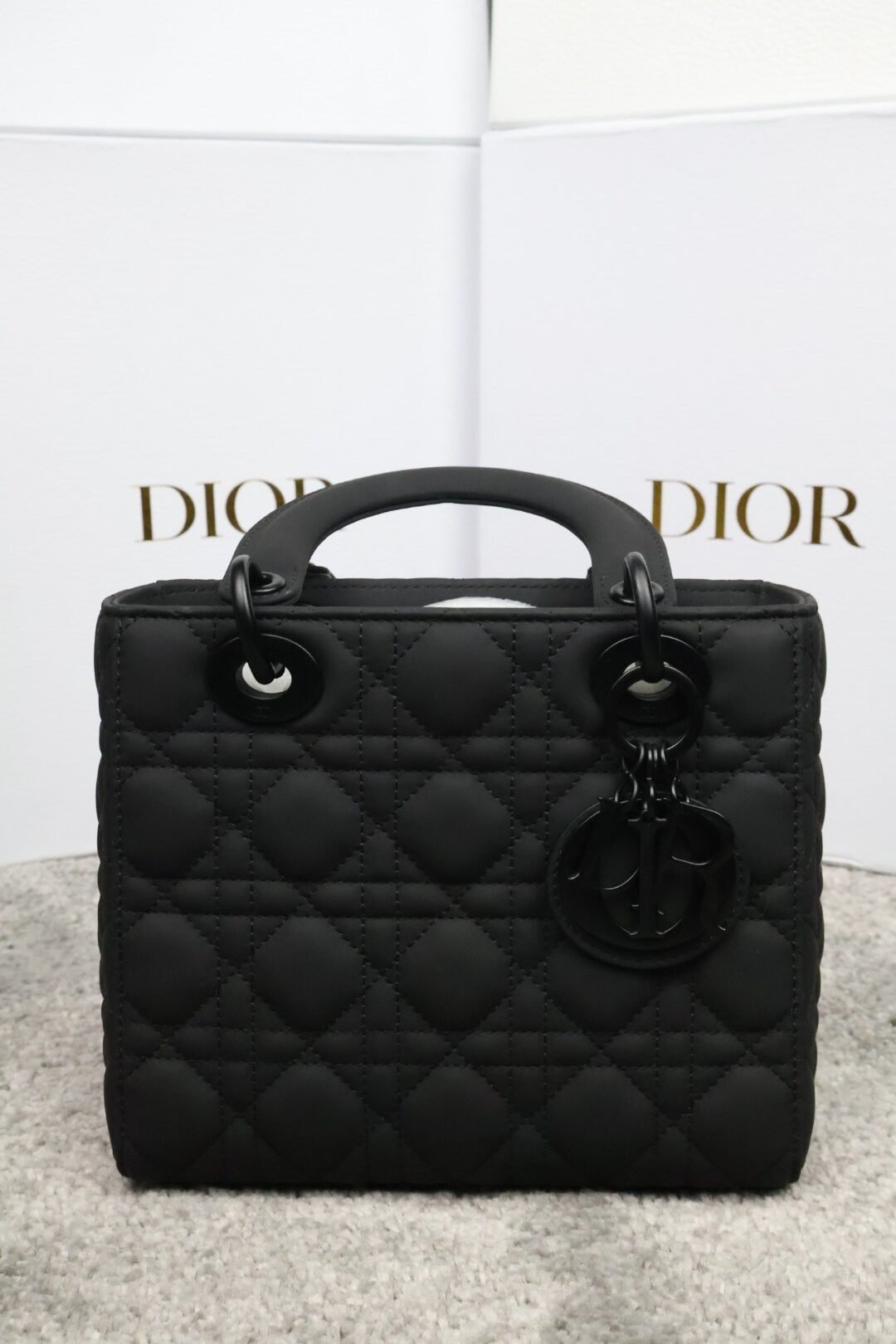 Christian Dior Black Ultra Matte Medium Lady Dior Bag - Slika 3