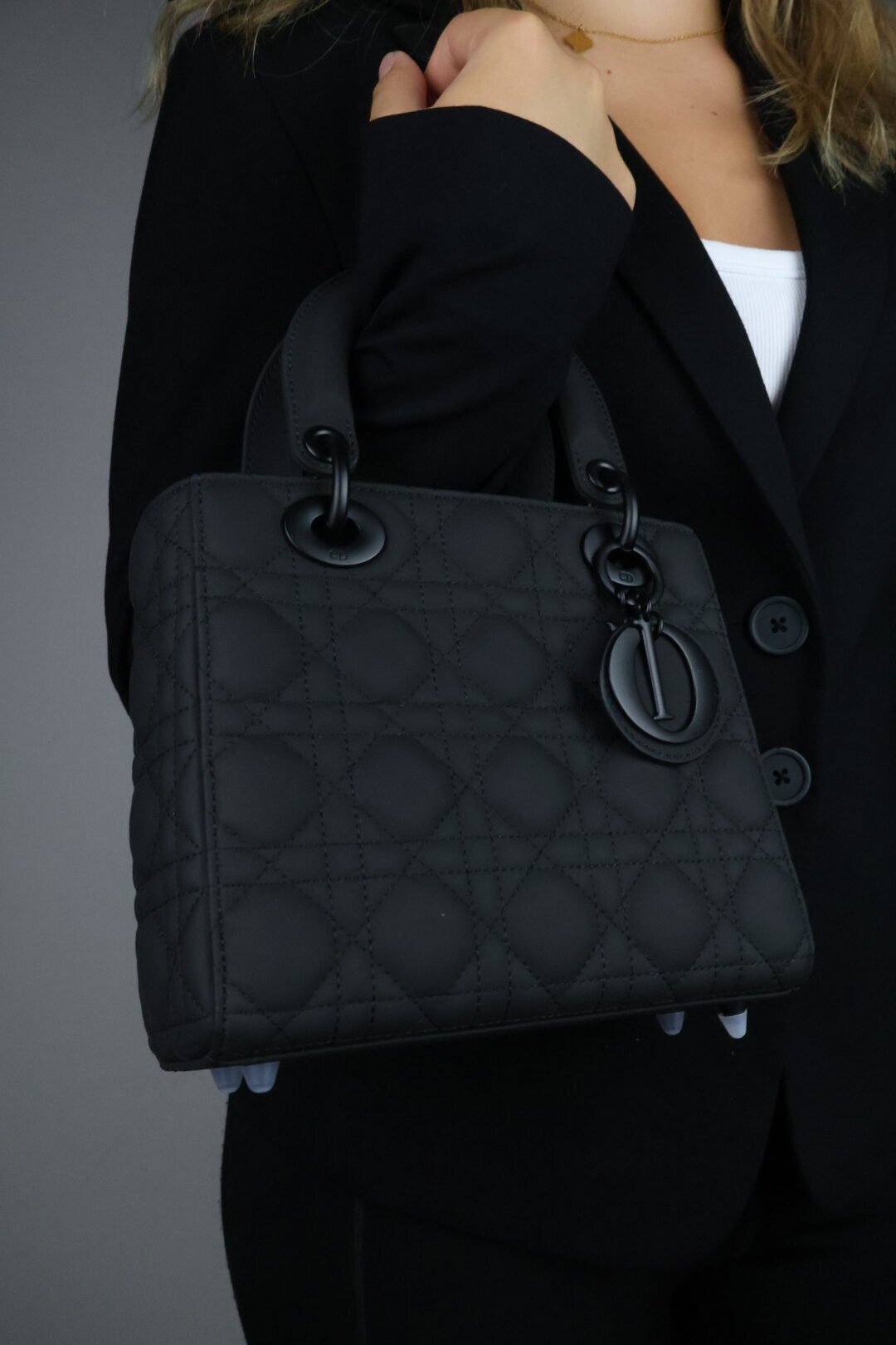 Christian Dior Black Ultra Matte Medium Lady Dior Bag - Slika 4