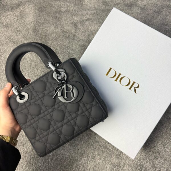 Christian Dior Black Ultra Matte Medium Lady Dior Bag