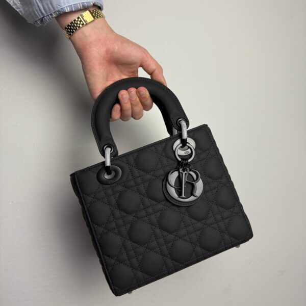Christian Dior Black Ultra Matte Medium Lady Dior Bag