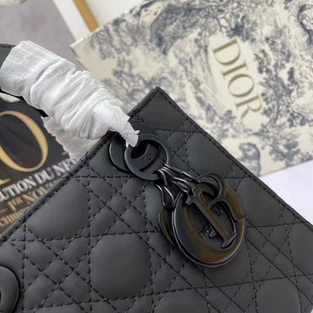Christian Dior Black Ultra Matte Medium Lady Dior Bag - Slika 12