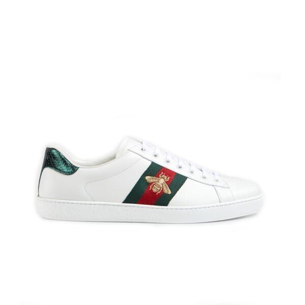 Gucci White Leather With Bee