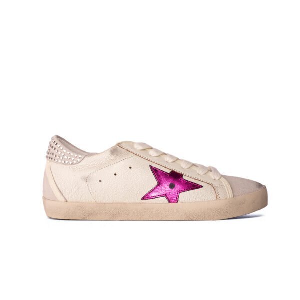 Golden Goose Beige / Pink Star