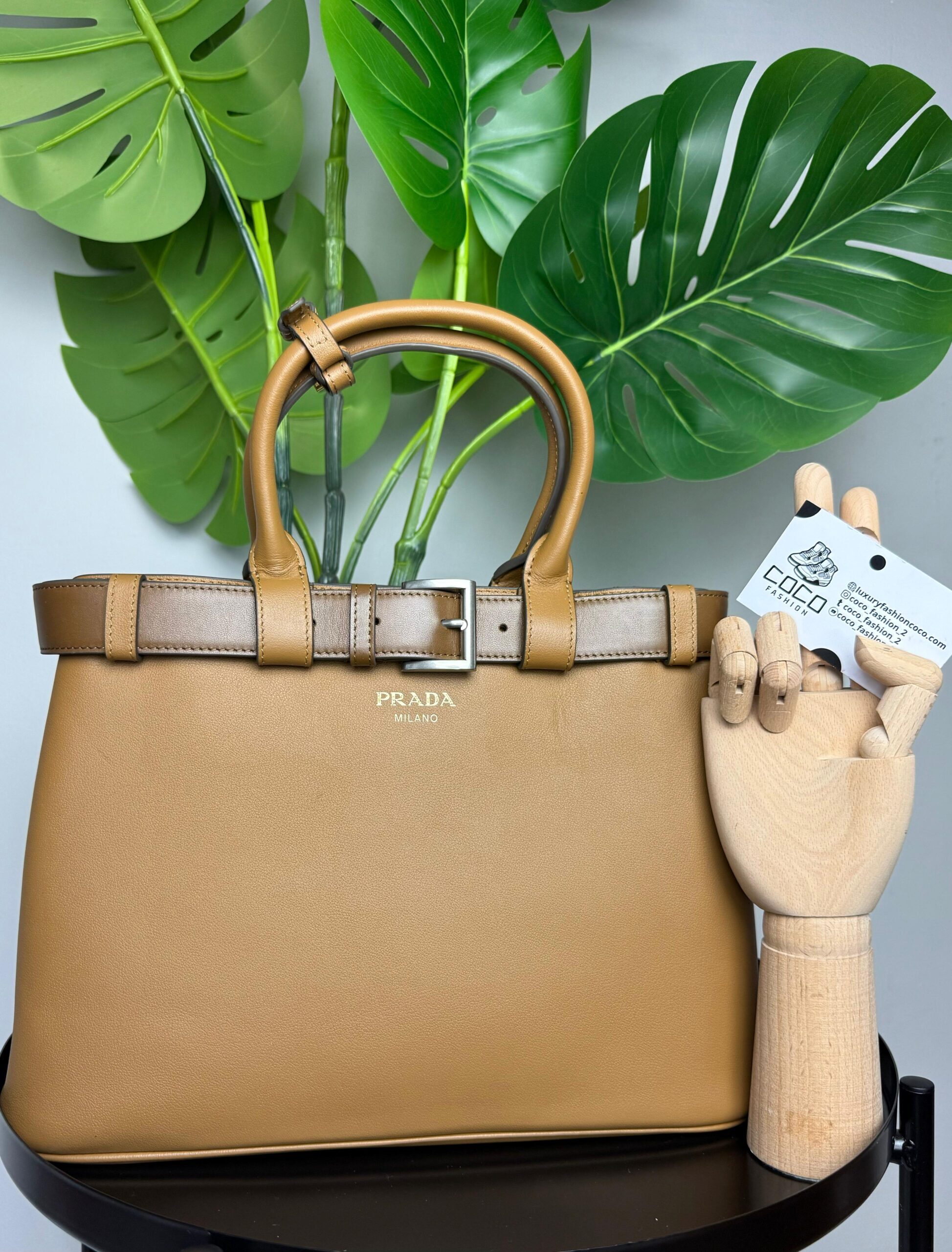 PRADA buckle medium bag - smeđa - Slika 3