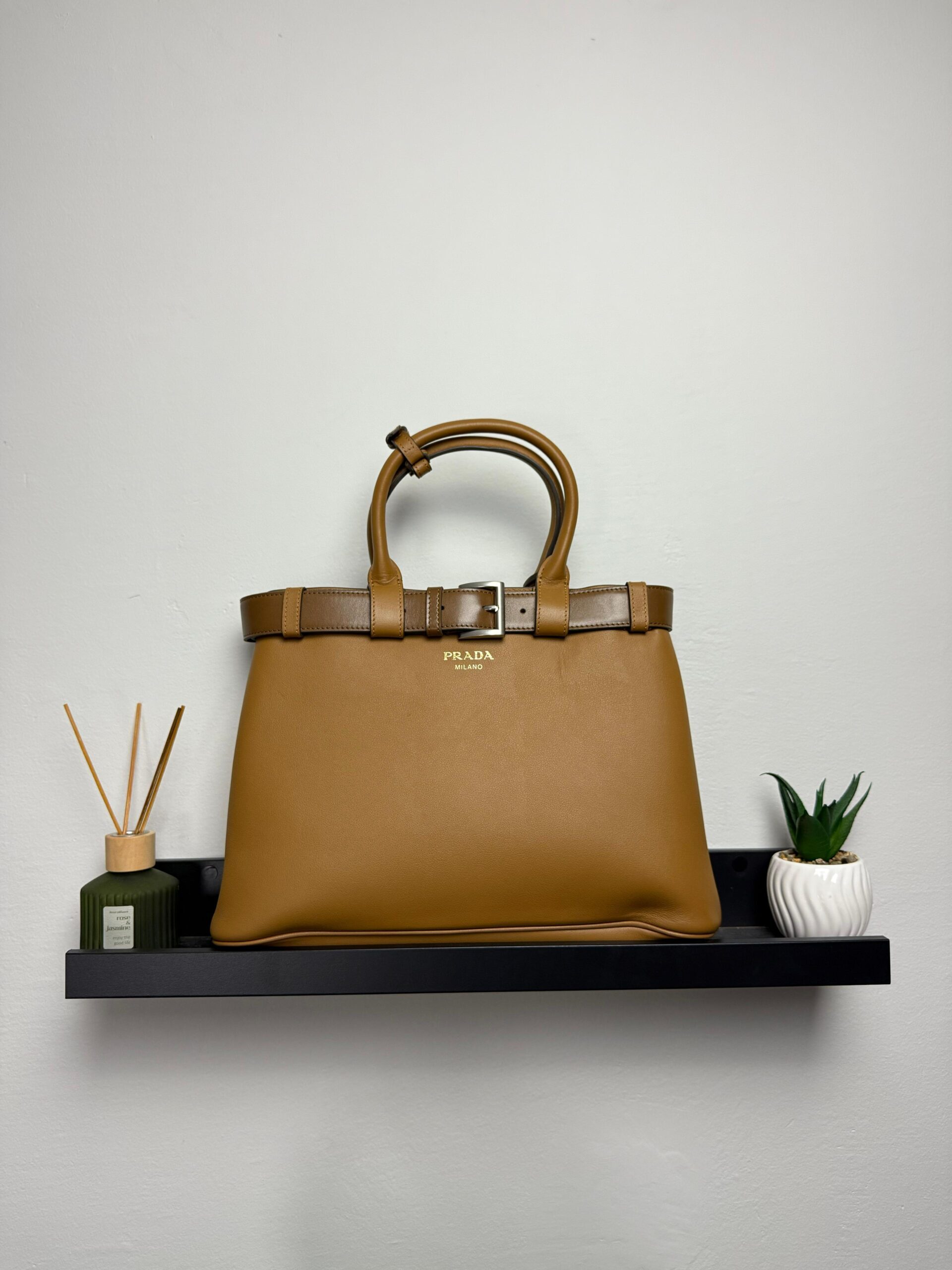 PRADA buckle medium bag - smeđa - Slika 2