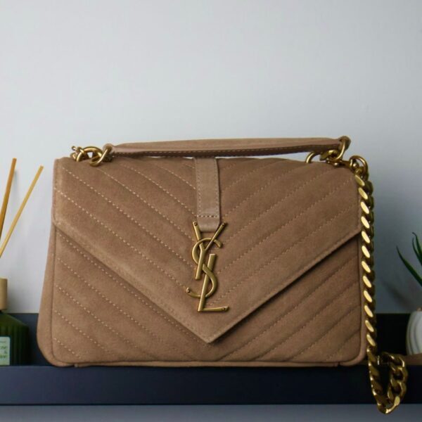 YSL Saint Laurent college camel