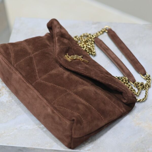 YSL Saint Laurent Lou Matelasse medium suede brown coffee