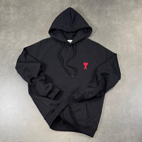 Hoodie Ami Paris - crna