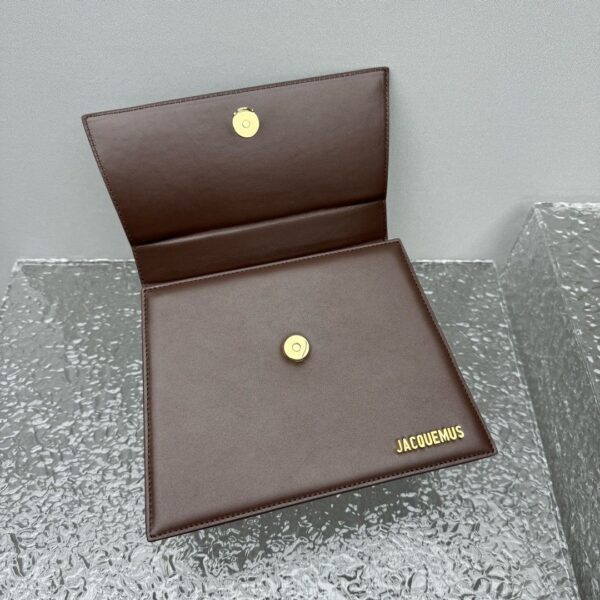 JACQUEMUS Le Chiquito Noeud Leather top handle bag smeđa