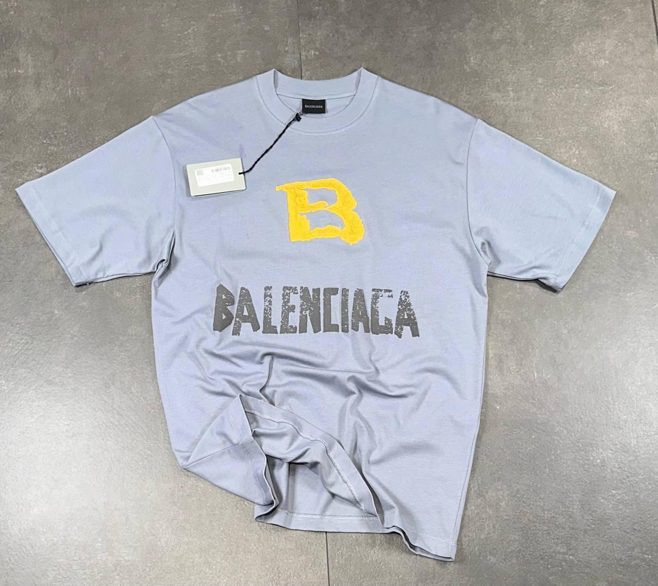 Majica Balenciaga kratki rukavi svijetlo plava