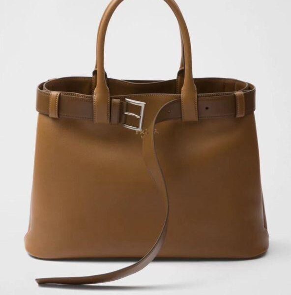 PRADA buckle medium bag - smeđa