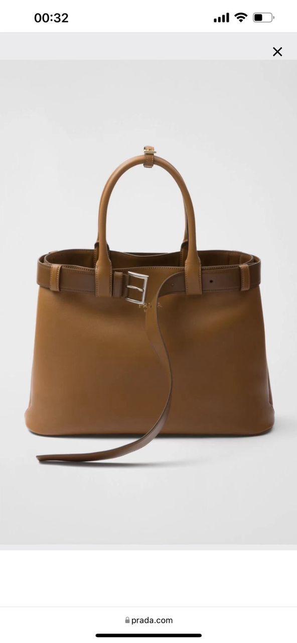 PRADA buckle medium bag - smeđa - Slika 13