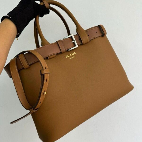 PRADA buckle medium bag - smeđa