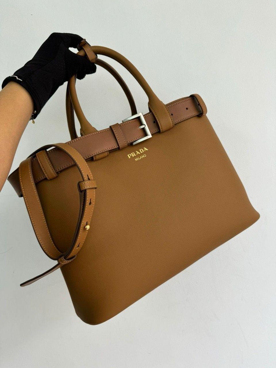 PRADA buckle medium bag - smeđa - Slika 5