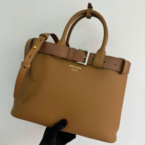 PRADA buckle medium bag - smeđa