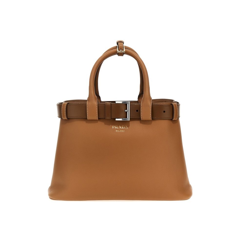 PRADA buckle medium bag - smeđa