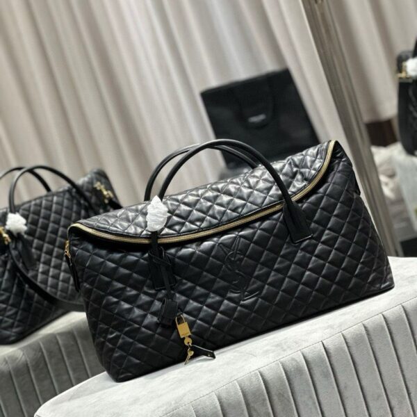 YSL Saint Laurent ES Giant Travel Bag in Smooth Quilted Leather with Gold Hardware