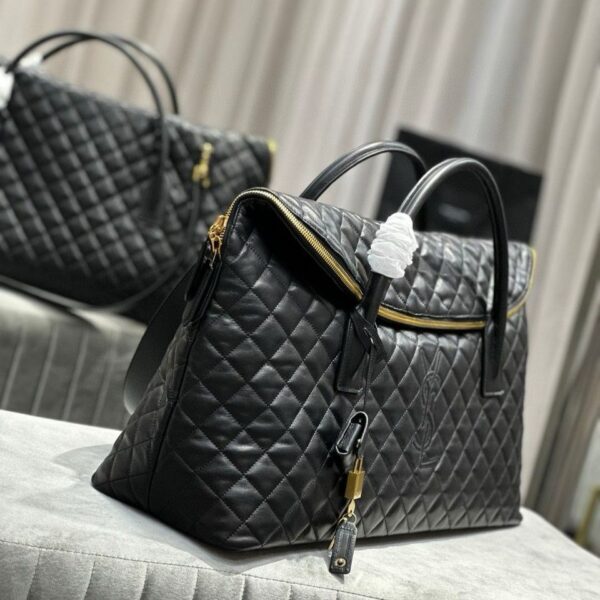 YSL Saint Laurent ES Giant Travel Bag in Smooth Quilted Leather with Gold Hardware