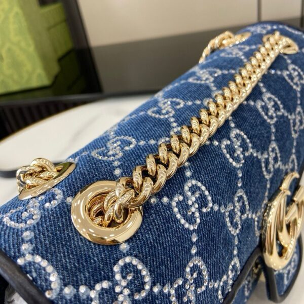 Gucci Marmont shoulder bag BLUE DENIM, SMALL